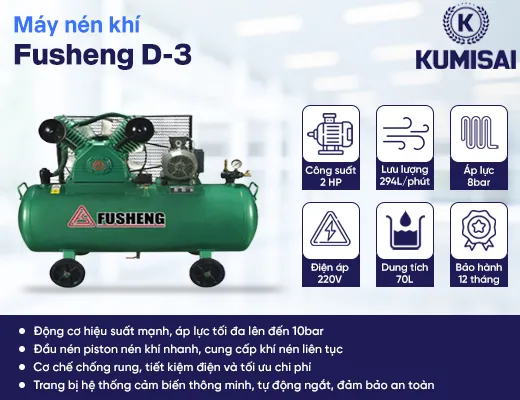 Máy nén khí piston Fusheng D-3 - 2