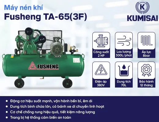 Máy nén khí piston Fusheng TA-65(3F) - 2