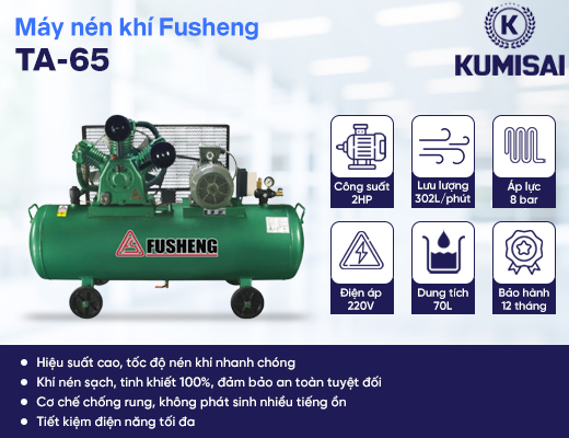 Máy nén khí piston Fusheng TA-65 - 2