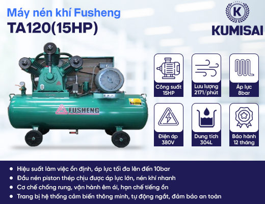 Máy nén khí piston Fusheng TA120(15HP) - 2