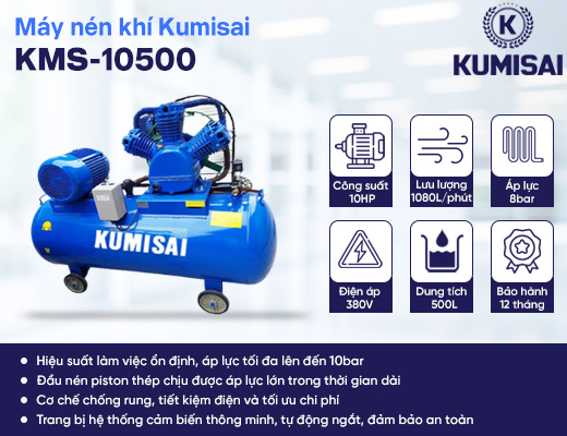 Máy nén khí piston Kumisai KMS-10500 - 2