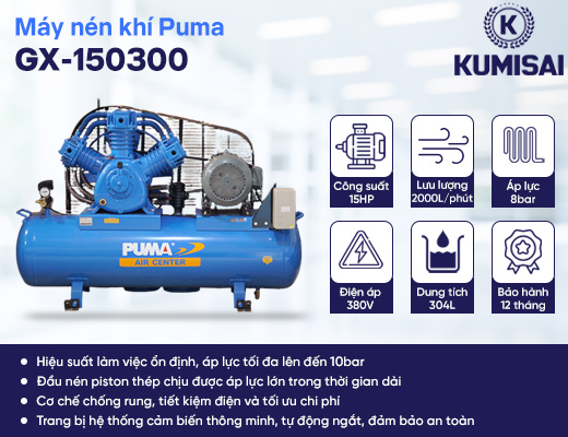 Máy nén khí piston Puma piston GX-150300 - 2
