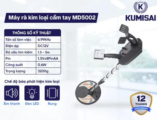 Máy rà kim loại cầm tay MD5002 - 2