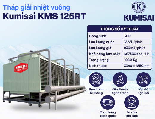 Tháp giải nhiệt vuông Kumisai KMS 125RT - 2