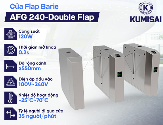 Cửa Flap Barie tự động cửa kính cường lực AFG 240-Double Flap - 2