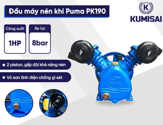 Đầu nén khí Puma Đài Loan PK190 (1HP) - 2