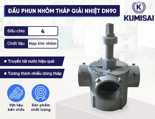 Linh kiện tháp giải nhiệt đầu phun bằng hợp kim nhôm DN90 - 2