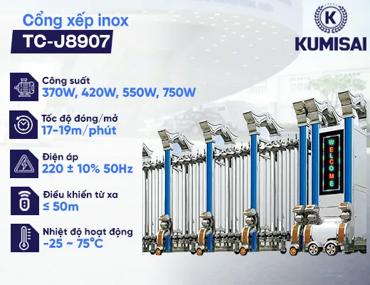 Cổng xếp inox nhập khẩu TC-J8907 - 2