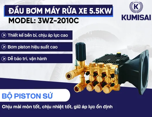 Đầu bơm máy rửa xe 5.5kW model: 3WZ-2010C - 2