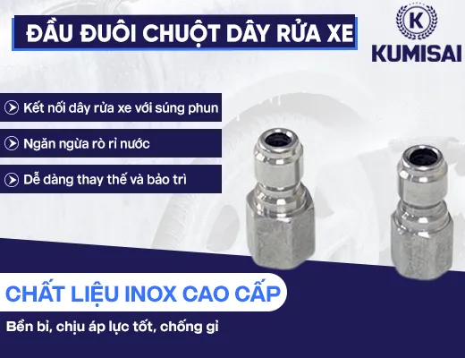 Đầu đuôi chuột inox dây rửa xe cao áp - 2
