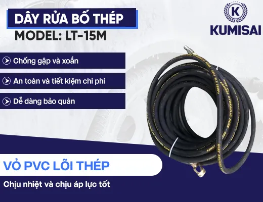 Dây rửa bố thép máy phun rửa xe model: LT-15M - 2