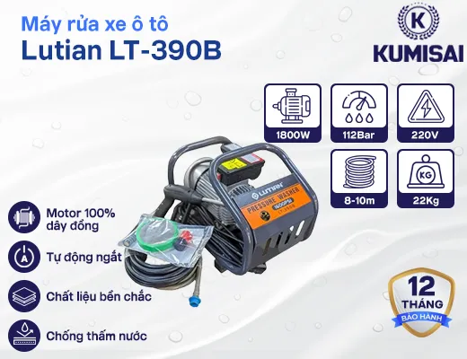 Máy bơm rửa xe ô tô cao áp Lutian LT-390B chuyên nghiệp - 2