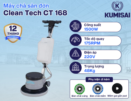 Máy chà sàn Clean Tech CT 168 - 2