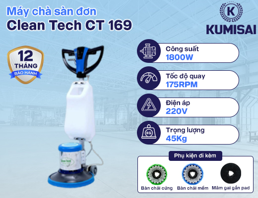Máy chà sàn Clean Tech CT 169 - 2
