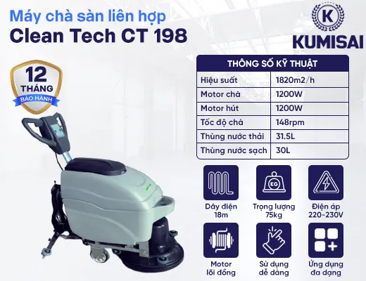 Máy chà sàn Clean Tech CT 198 - 2