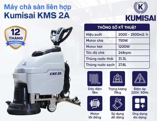 Máy chà sàn liên hợp đẩy tay Kumisai KMS 2A - 2