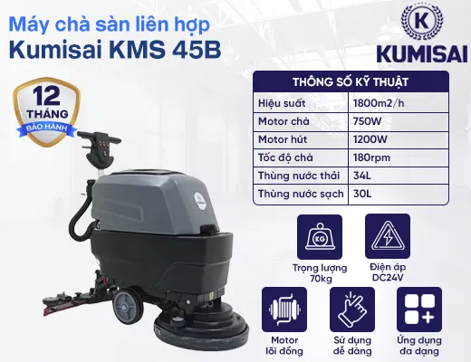 Máy chà sàn công nghiệp liên hợp Kumisai KMS 45B - 2