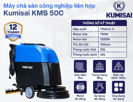 Máy chà sàn công nghiệp liên hợp Kumisai KMS 50C - 2