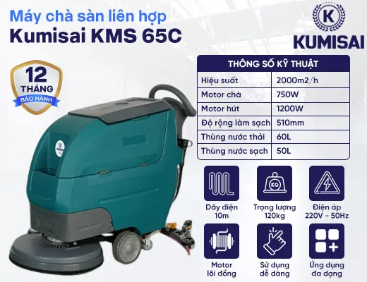 Máy chà sàn công nghiệp liên hợp Kumisai KMS 65C - 2