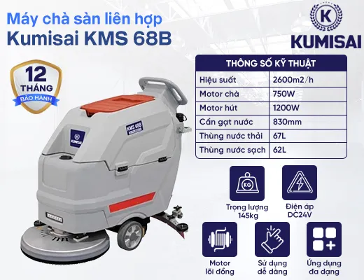 Máy chà sàn công nghiệp liên hợp Kumisai KMS 68B - 2
