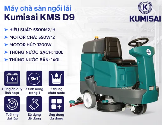 Máy chà sàn công nghiệp ngồi lái Kumisai KMS D9 - 2