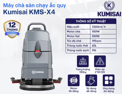 Máy chà sàn Kumisai KMS-X4 chạy ắc quy - 2