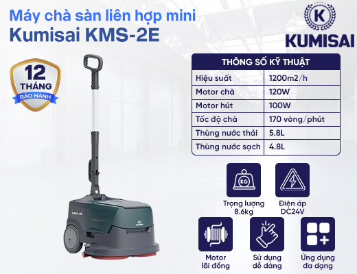 Máy chà sàn liên hợp mini Kumisai KMS-2E - 2