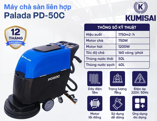 Máy chà sàn liên hợp Palada PD-50C - 2