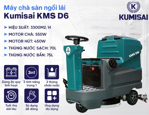 Máy chà sàn ngồi lái Kumisai KMS D6 - 6