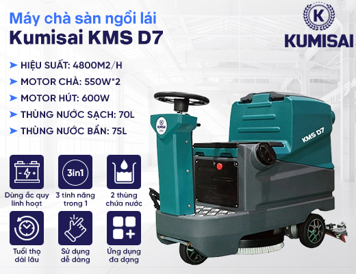 Máy chà sàn ngồi lái Kumisai KMS D7 - 2