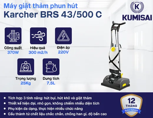 Máy giặt thảm phun hút Karcher BRS 43/500 C - 2
