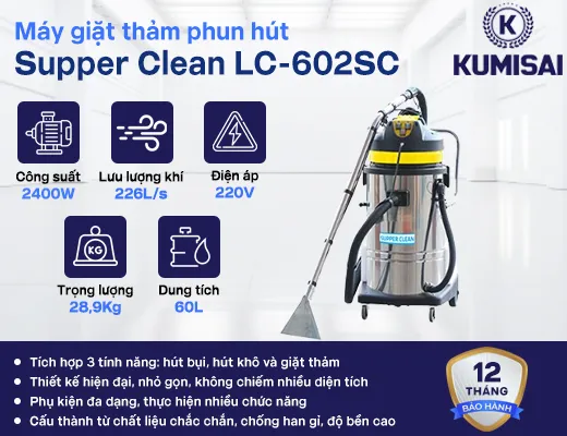 Máy giặt thảm phun hút Supper Clean LC-602SC - 2