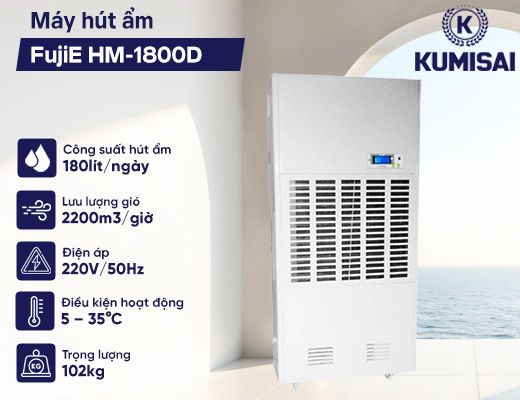Máy hút ẩm công nghiệp FujiE HM-1800D - 2