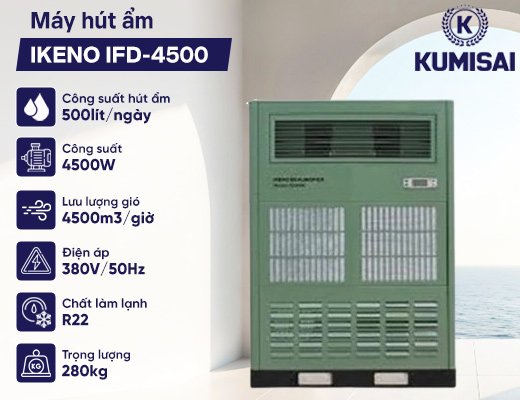Máy hút ẩm công nghiệp IKENO IFD-4500 - 2