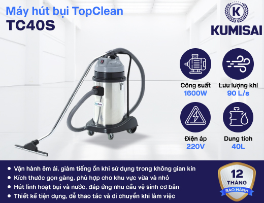 Máy hút bụi, hút nước Topclean TC40S - 2