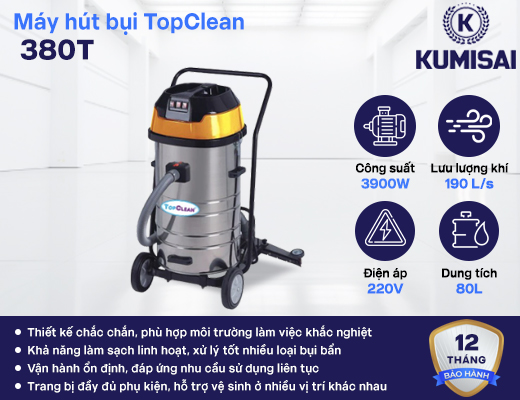 Máy hút bụi nước công nghiệp TopClean 380T - 2