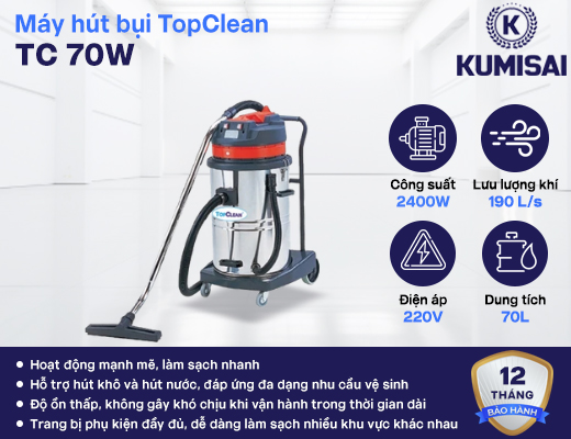 Máy hút bụi công nghiệp TopClean TC 70W - 2