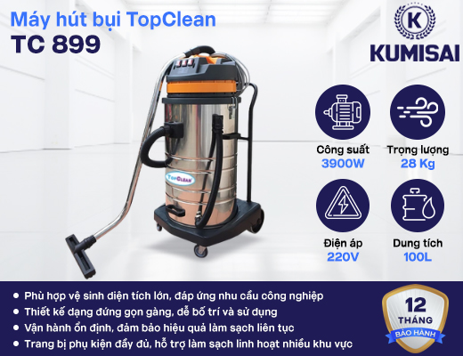 Máy hút bụi nhà xưởng công nghiệp TopClean TC 899 - 2