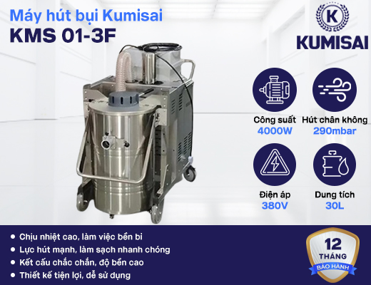 Máy hút bụi công nghiệp chịu nhiệt Kumisai KMS 01-3F - 2