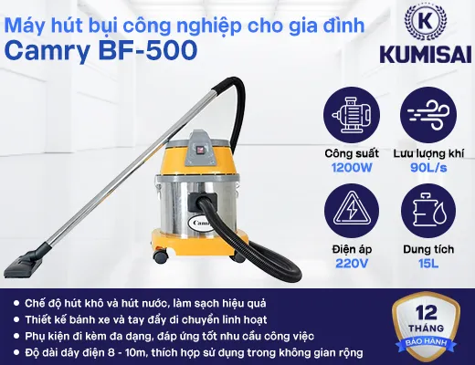 Máy hút bụi công nghiệp cho gia đình Camry BF-500 - 2