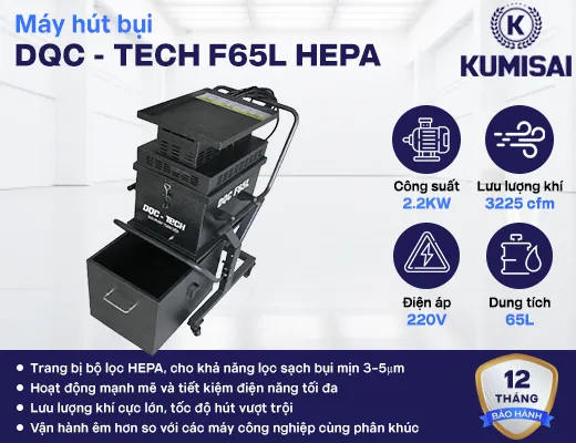 Máy hút bụi công nghiệp DQC - Tech F65L HEPA - 2