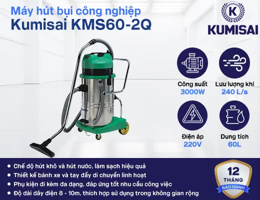 Máy hút bụi công nghiệp Kumisai KMS60-2Q - 2