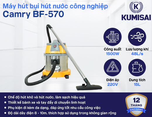 Máy hút bụi hút nước công nghiệp Camry BF-570 - 2