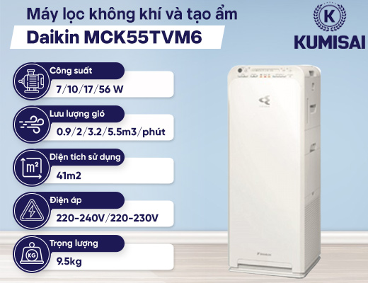 Máy lọc không khí và tạo ẩm Daikin MCK55TVM6 - 2