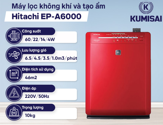 Máy lọc không khí và tạo ẩm Hitachi EP-A6000 - 2