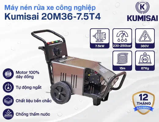 Máy rửa xe công nghiệp Kumisai 20M36-7.5T4 - 2