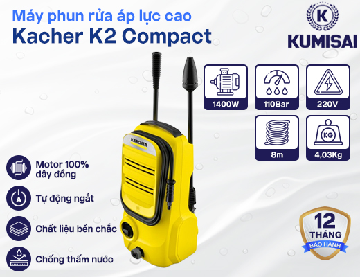 Máy phun rửa áp lực cao Kacher K2 Compact - 2