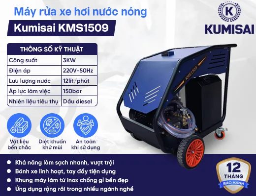 Máy phun rửa cao áp nóng lạnh Kumisai KMS1509 - 2