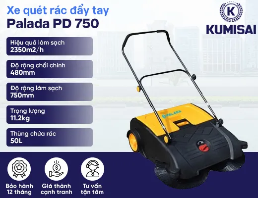 Xe quét rác đường đẩy tay Palada PD 750 - 2