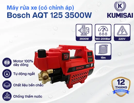 Máy rửa xe Bosch AQT 125 3500W (có điều chỉnh áp lực) - 2